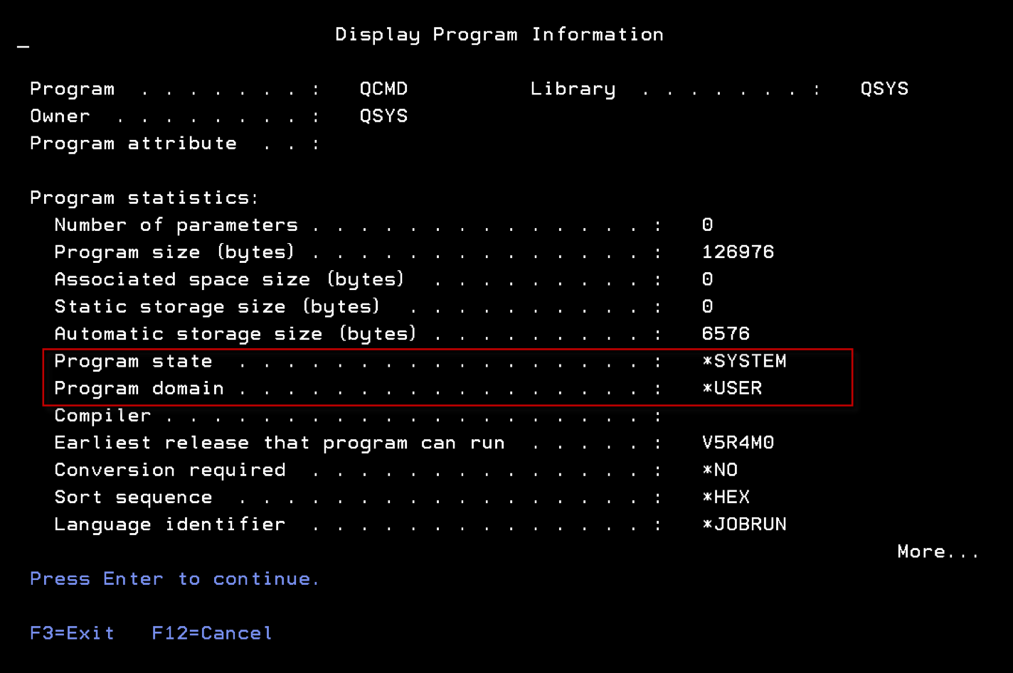 Display Program Information